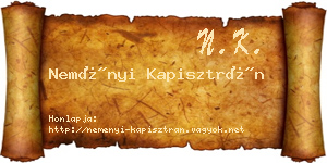 Neményi Kapisztrán névjegykártya